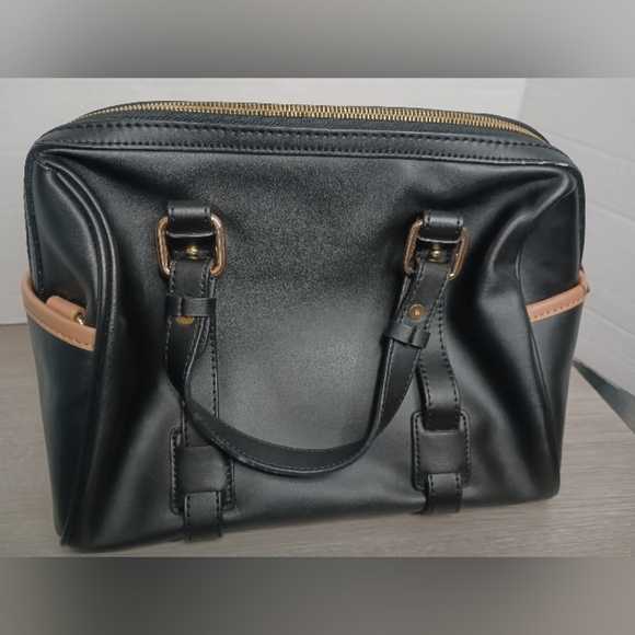 Spartina 449 daufuskie island Black Hollecker Satchel Purse Nubuck Leather - Picture 3 of 16